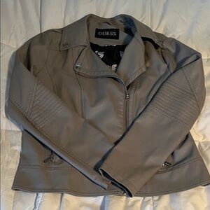 Guess Women's Taupe Leather Jacket